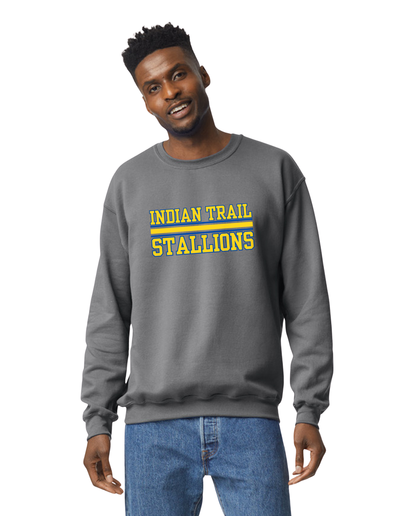 Yellow Varsity Dark Gray Crewneck