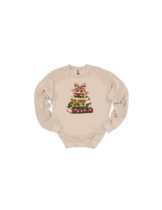 Book Stack Tree Crewneck