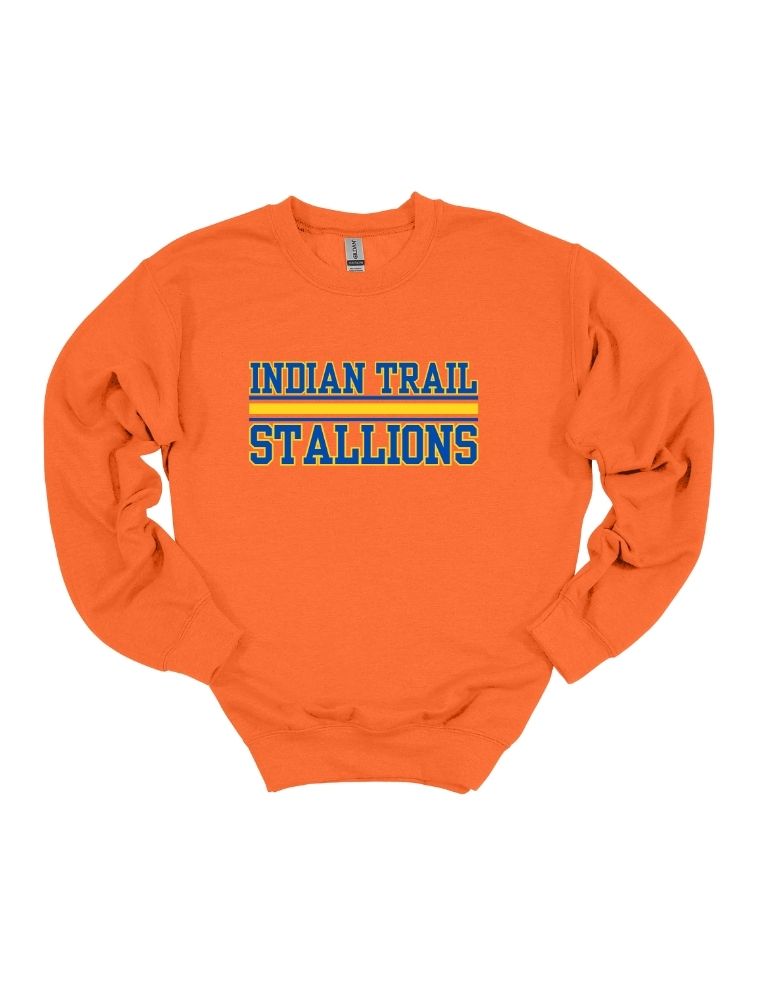 Indian Trail Blue Varsity Letters Crewneck