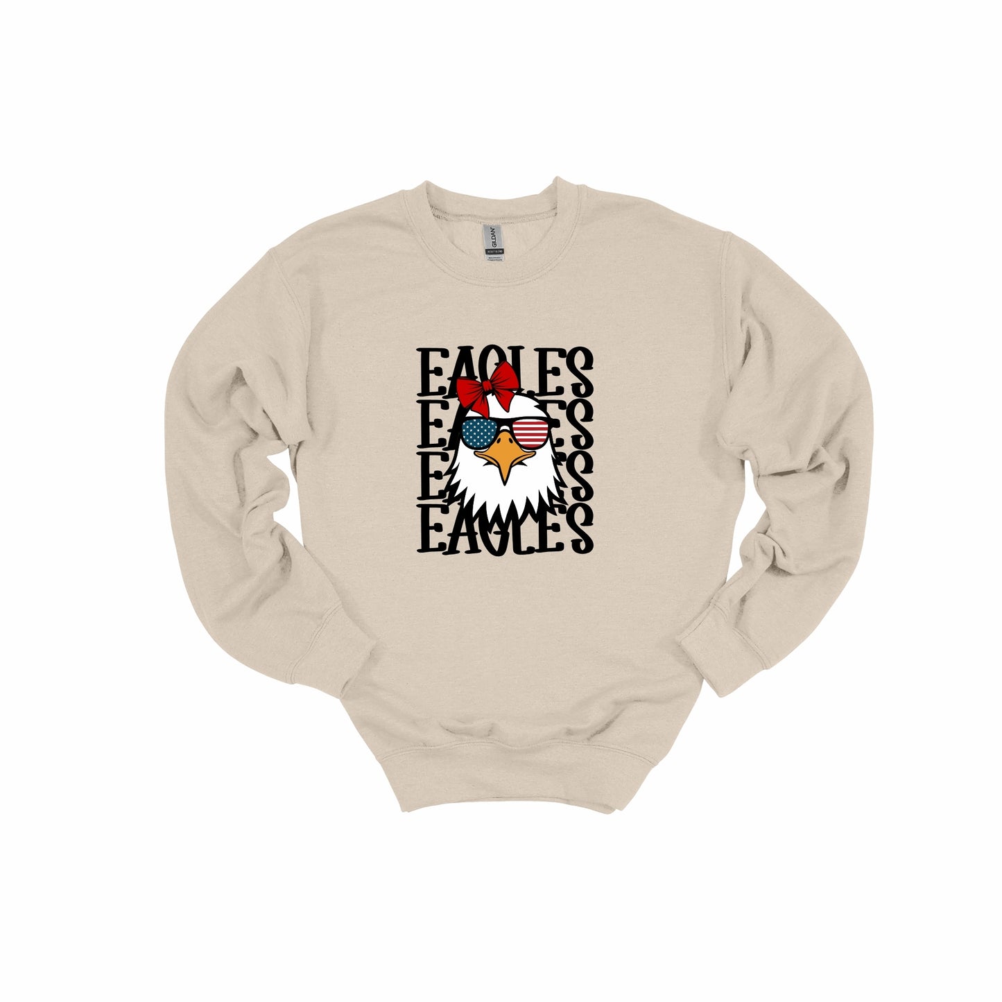 Stacked Eagle with bow Crewneck