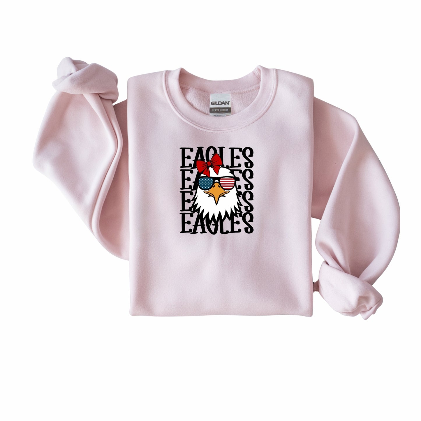 Stacked Eagle with bow Crewneck
